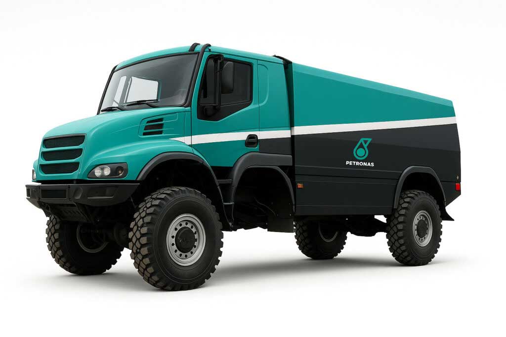 Petronas lubricants light duty commercial vehicle with label