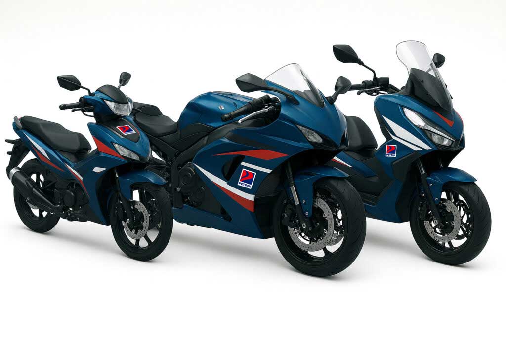 Petron lubricants motorcycle with label